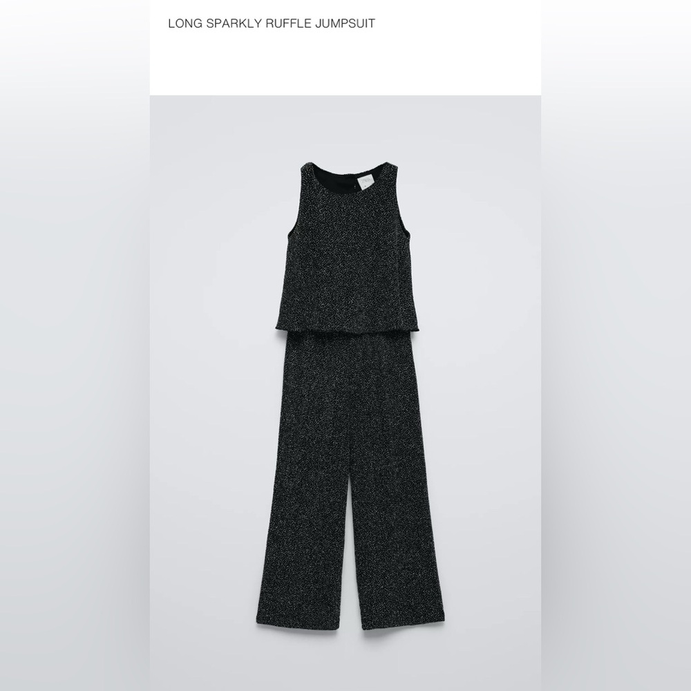 Zara Black Sparkly Ruffle Jumpsuit